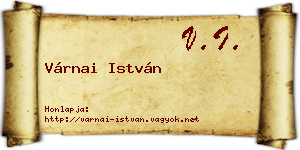 Várnai István névjegykártya